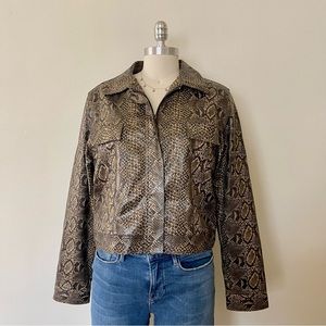 Vintage Fu Da Sport Faux Snakeskin Cropped Jacket